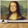 Parody Wearing Glasses Fun Oil Painting Tapestry Wall Hanging Home Decor for Bedroom Living Room Dorm Funny Aesthetic