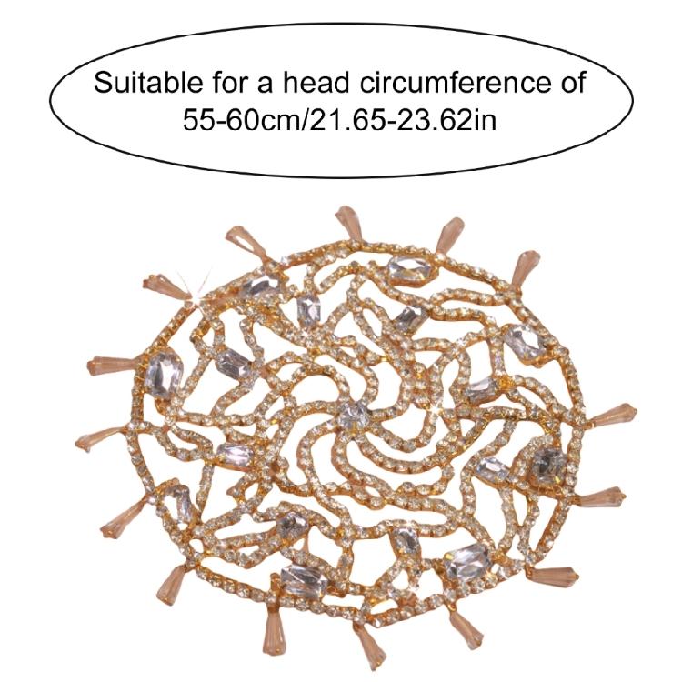 Fringed Rhinestones Hair Chain Shimmering Headwear For Comfortable Styles Great For Evening Event And Celebration