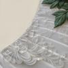 Rose Embroidered Fitted Sheet Set White Floral Pattern Bedding With Pillowcases For Bedroom