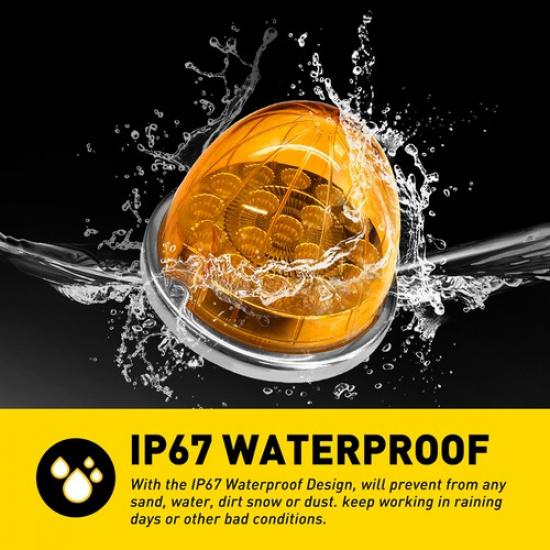 2PCS Universal Amber LED Watermelon Light Side Marker Turn Signal Light Lamp