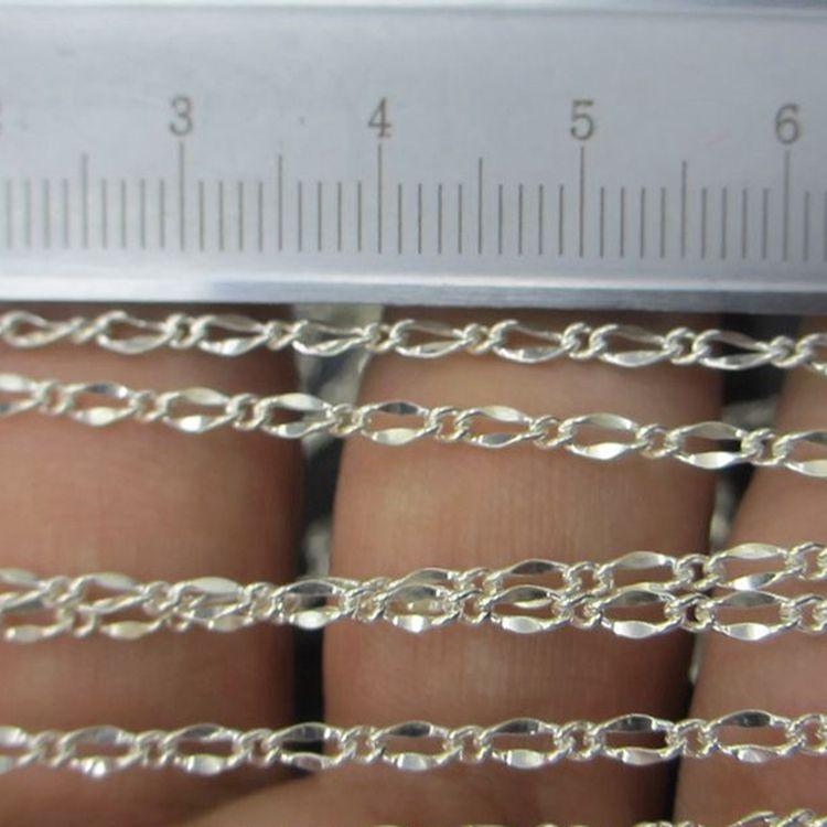 Vintage 925 Sterling Silver 1.8mm Twisted Lip Bulk Chains Bulk for Jewelry Making 1.9mm