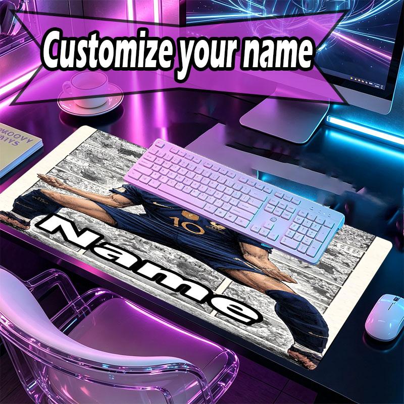 Benutzerdefinierter Name Personalisiertes Kylian Mbappe Muster Mauspade, Laptop PC Schreibtischmatte, Dekorative Schreibtischmatte für Zuhause Tastaturpad Geschenk