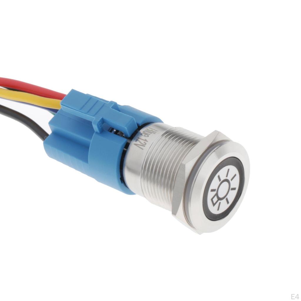 Push Button Switch 5A for Boats Cars Vehicles Blue