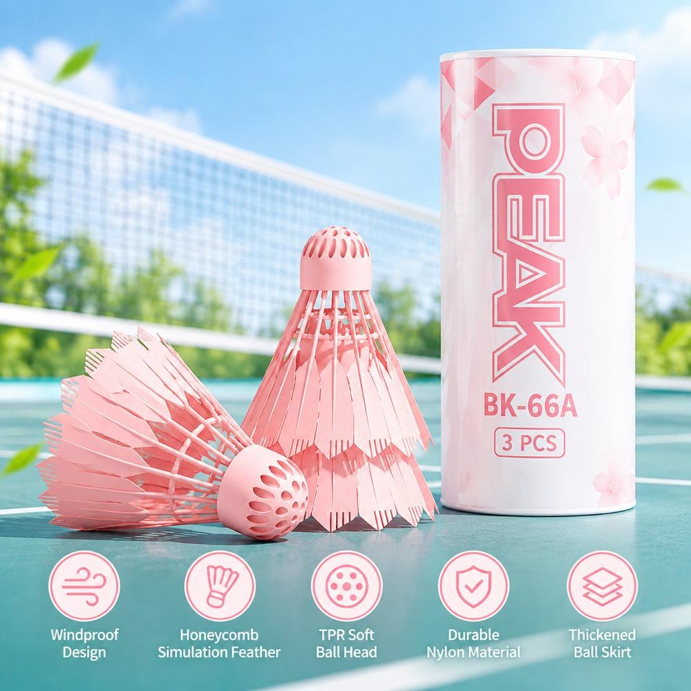 3Pcs Windproof Training Shuttlecock TPR Soft Ball Head Badminton Ball  Badminton Training