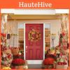 Fall Wreath For Door Beautiful Pumpkin Maple Garland For Autumn And Thanksgiving Decor