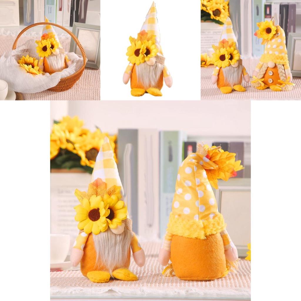 Herbst Sonnenblumen Paar Rentier Puppen Minimalistische Dekorative Plüschfiguren Für Raumdekoration