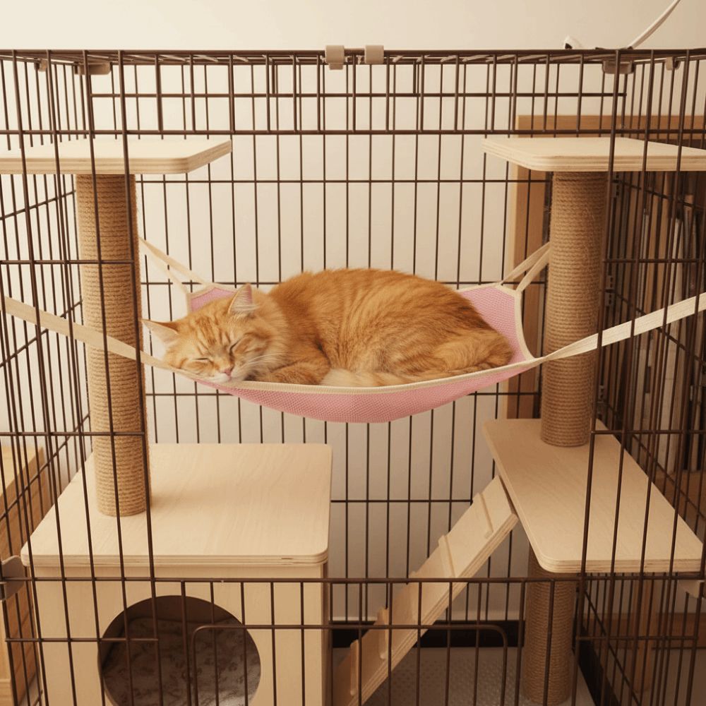Breathable Mesh Cat Hanging Hammock Wear Resistant Hanging Sleeping Bed  for Cats and Dogs