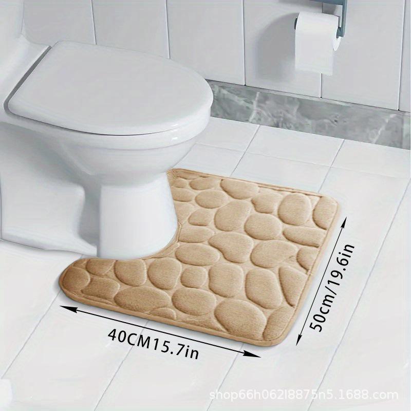 50cm Thick Flannel U-Shaped Floor Mat for Bathroom  Absorbent Toilet Mat