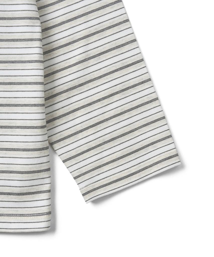 Tudument Striped Round-Neck T-Shirt_Oatmeal