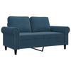 Vidaxl 2-Seater Sofa, Blue, 120 Cm, Upholstered In Velvet