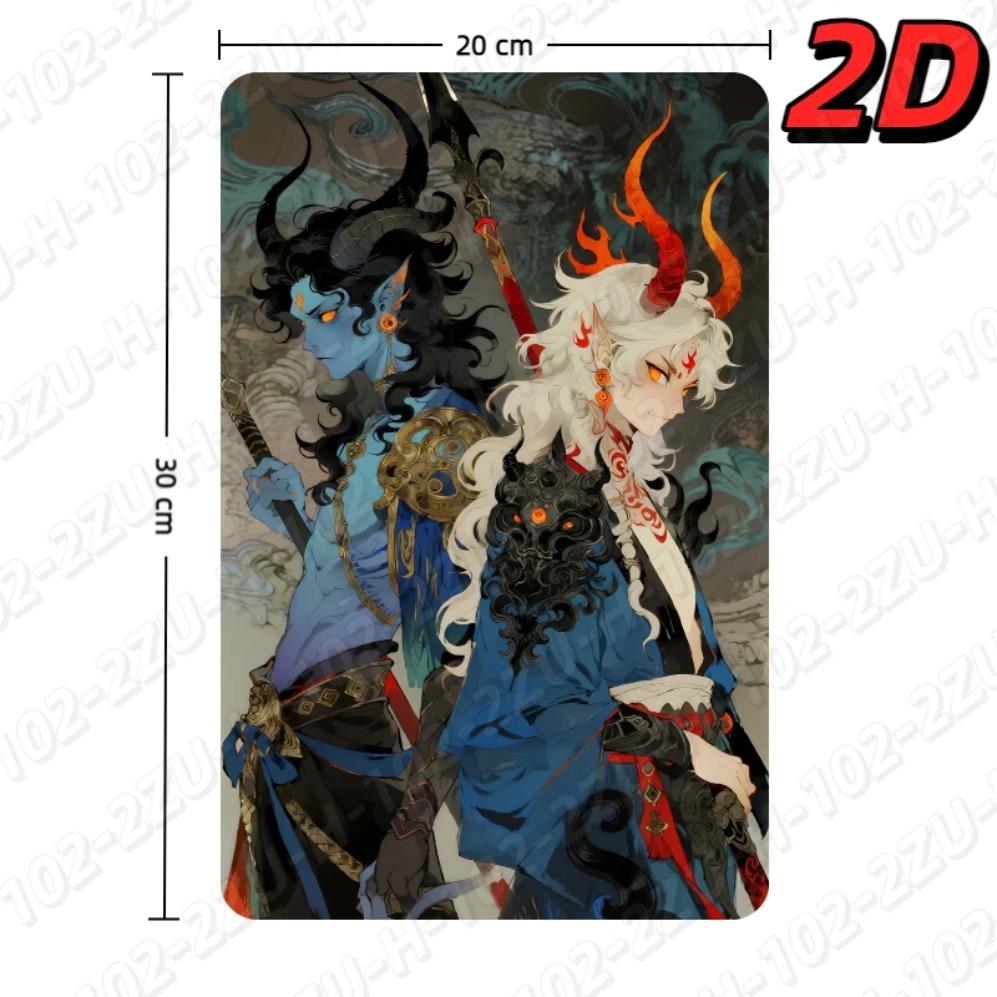 Iron Art Demon Wall Decor Metal Hanging Dark Fantasy Anime Horned Print Durable Home