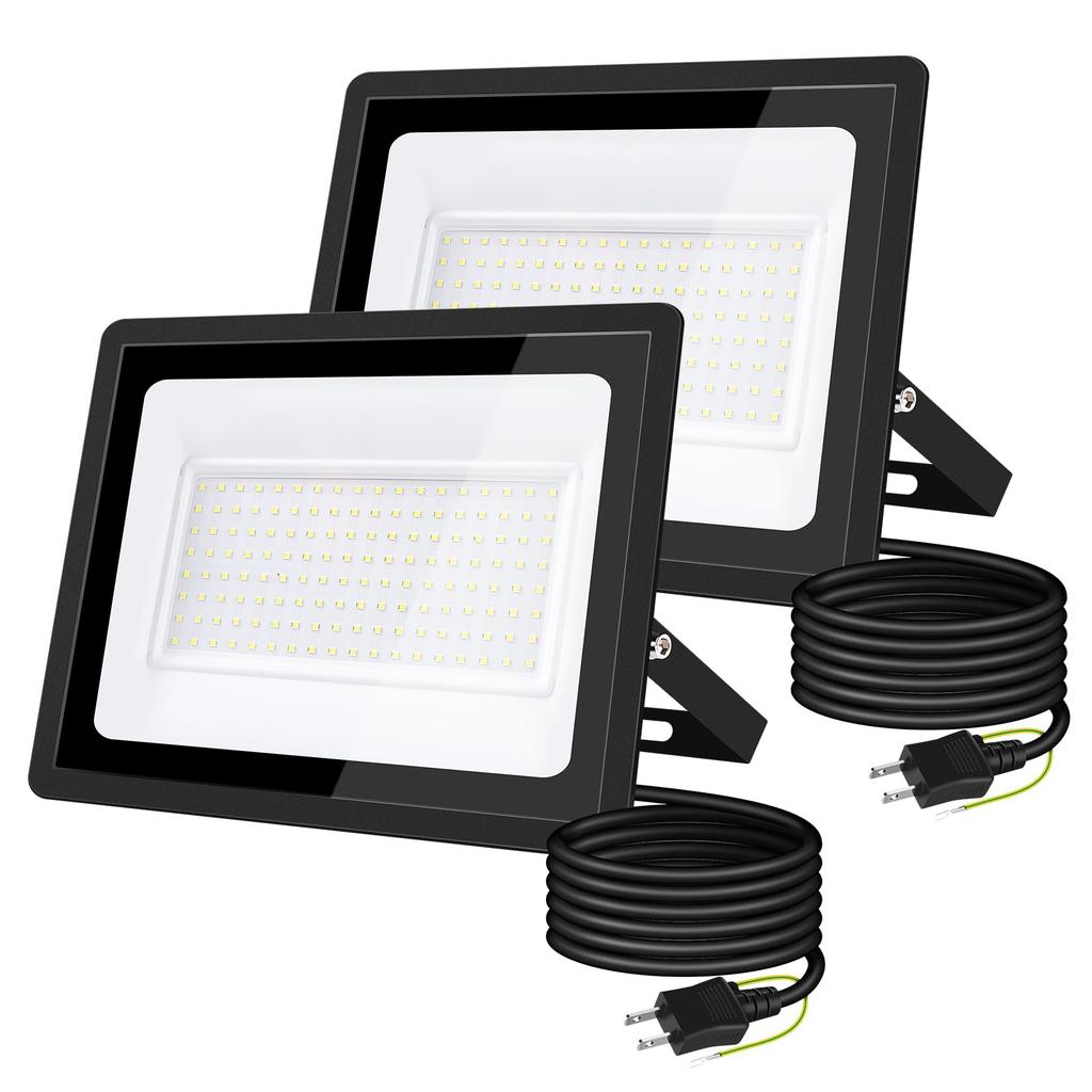 Floodlight LED Outdoor Work Light 100W 15000 Lumens 100V Ultra Thin IP66 Waterproof 6500K Daylight Color High Brightness High Heat Dissipation Wide