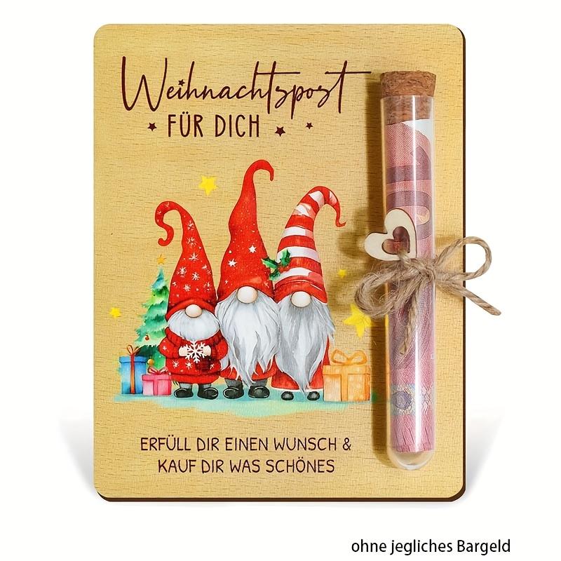

1/3sets Wooden Christmas Card with Test Tube - Christmas Money Gift Wrap for Women/Men/Friends, Holiday Cash Voucher Packaging