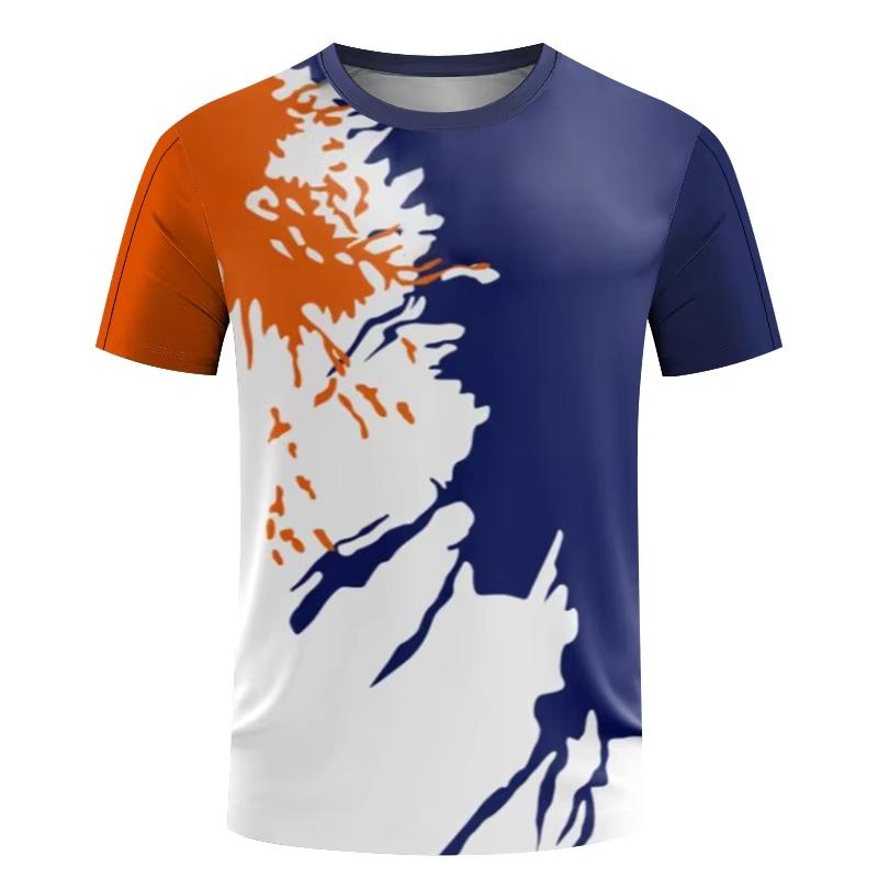 Simple Quick Dry Sports T Shirt For Men Summer Short Sleeve Fashion 3D Printed Table Tennis T-shirt Loose Casual Breathable Tees