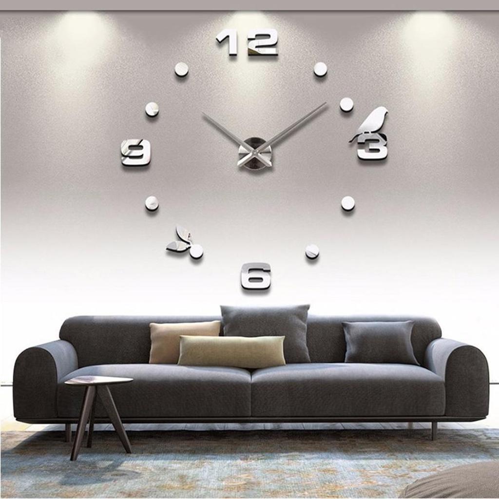Moderne DIY analoge 3D-Spiegeloberfläche große Zahl Wanduhr Aufkleber Home Decor