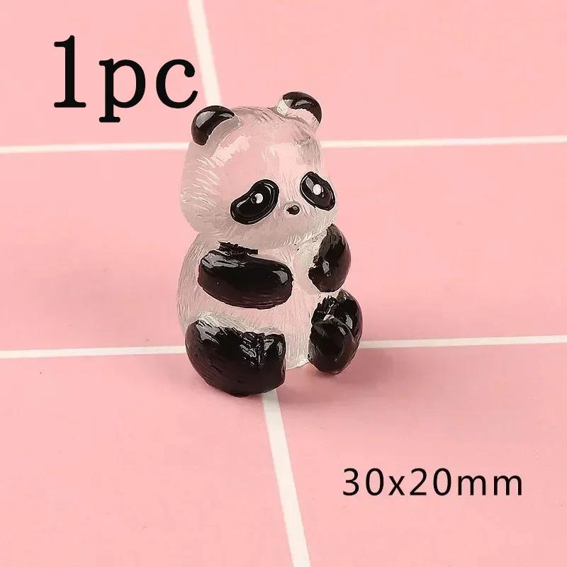 1-10pcs Glowing Panda Mini Figurines Miniature Panda Micro Landscape Ornament Glowing In Dark Miniature Flower Potted Decor