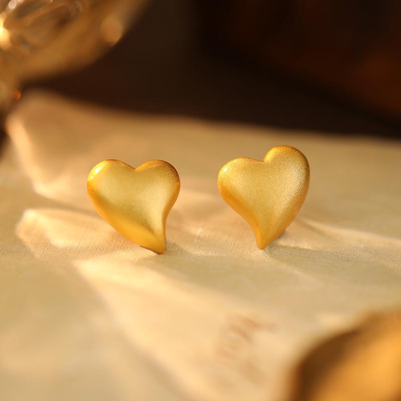 Boucles d'oreilles Banyan Tree Amour Irrégulier - Argent S925, Or Givré, Bijoux d'oreille d'été haut de gamme pour femmes