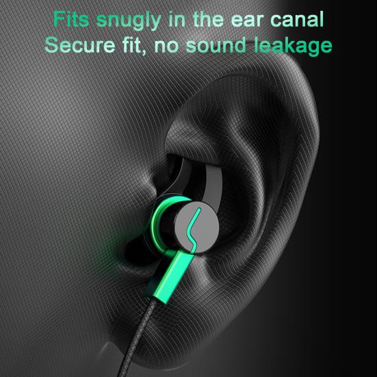 Wired Earphone Stereo Sound Sports Headset with Microphone 3.5mm/Type-C Plug In-ear Headphone for Game Music Calls