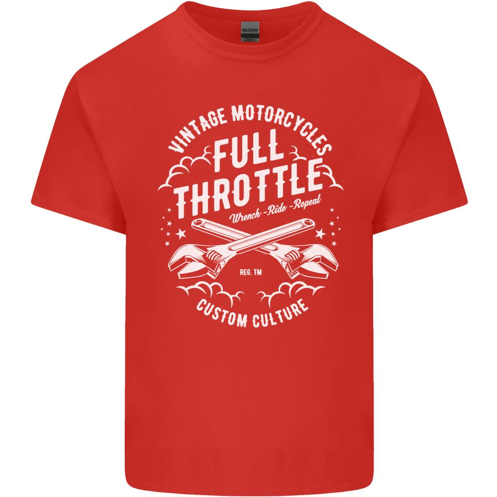 Full Throttle Motorcycle Biker Motorbike Unisexs Light Cotton TShirt