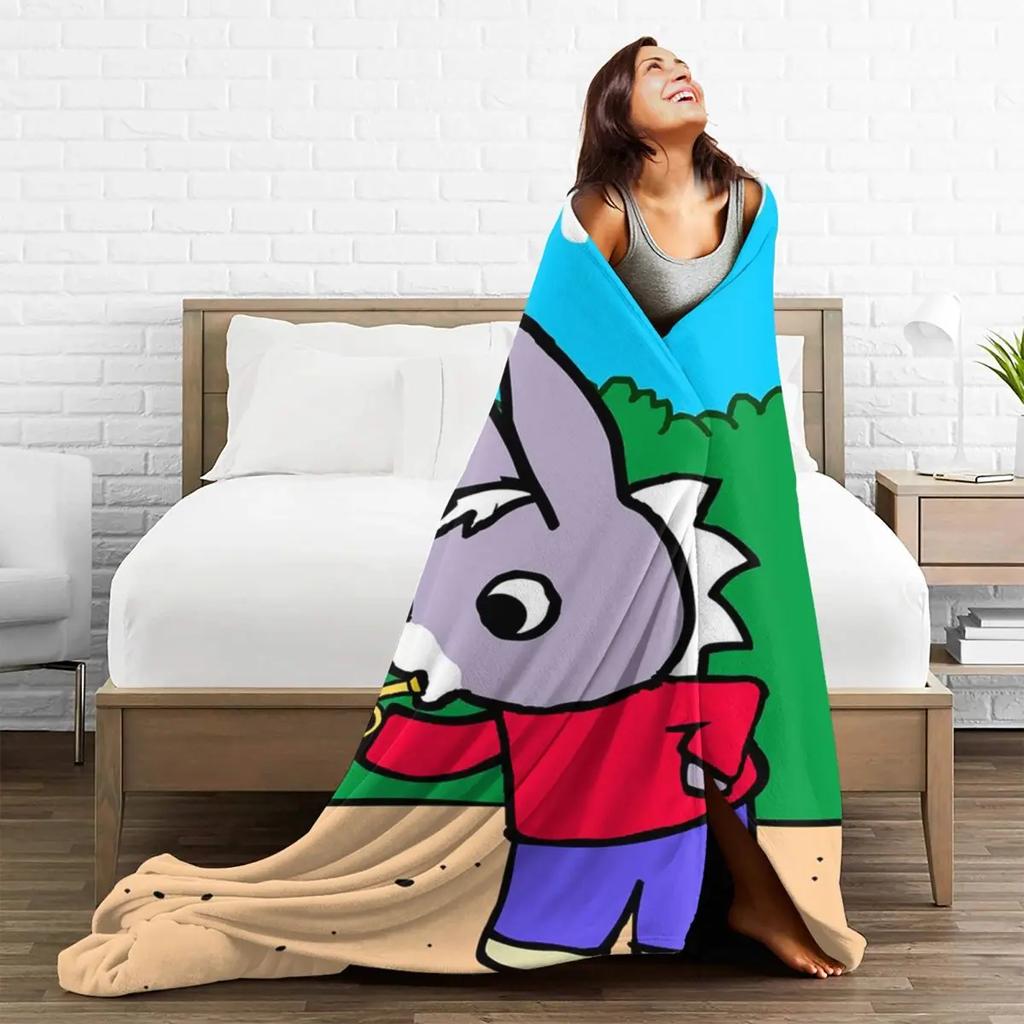 Trotro Cartoon Knitted Blankets Kawaii Plush Throw Blanket Airplane Travel Decoration Soft Warm Bedspreads
