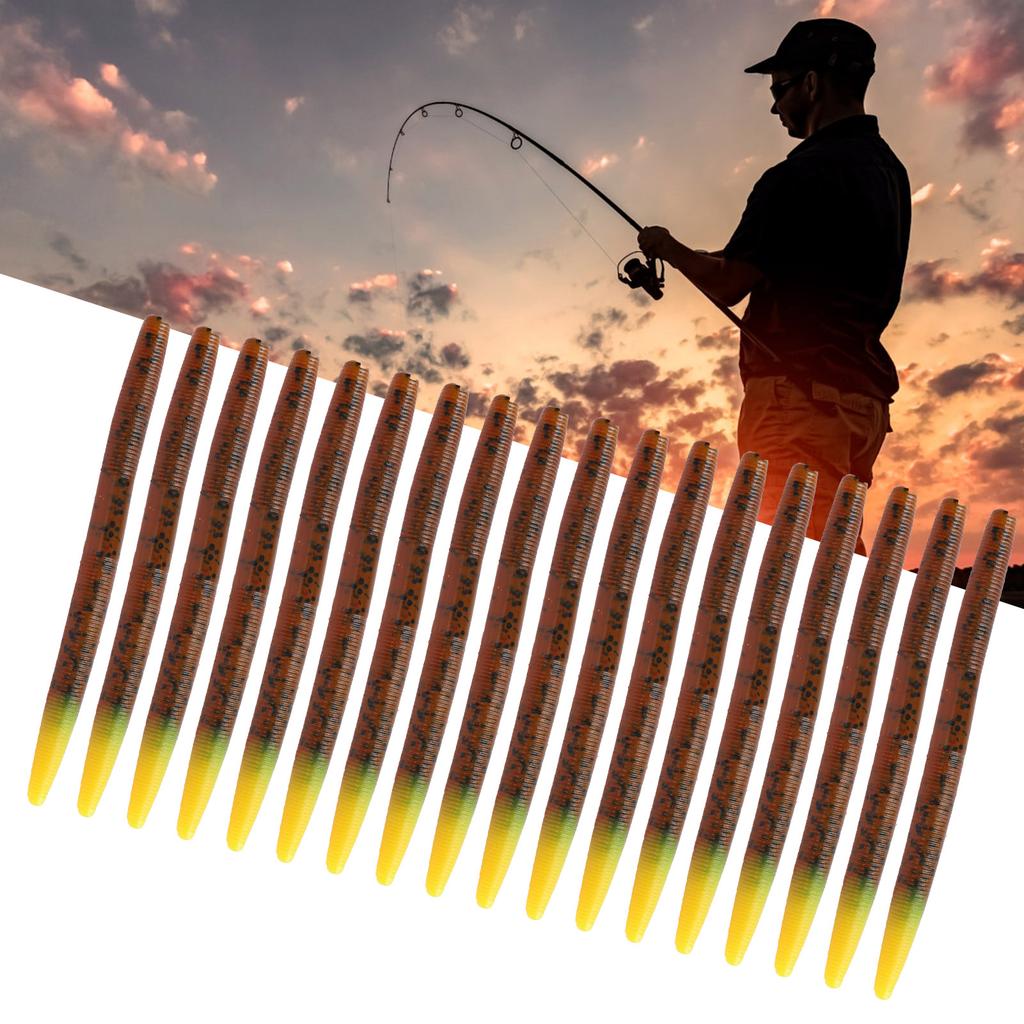 3Set Artificial Simulation Soft Silicone Earthworm Shape Lure Bait Fishing Accessory4#
