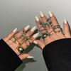 7Pcs/set Smooth Geometric Butterfly Open Rings Set for Women Couple Exaggerated Metal Irregular Chunky Ring Y2K Jewelry Gift