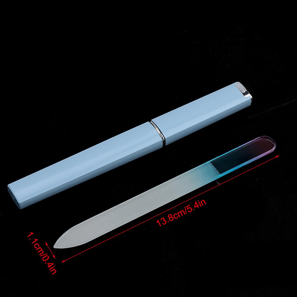Glass Nail File Manicure Pedicure Tool Nail Sanding Glass Files Polishing (Blue)