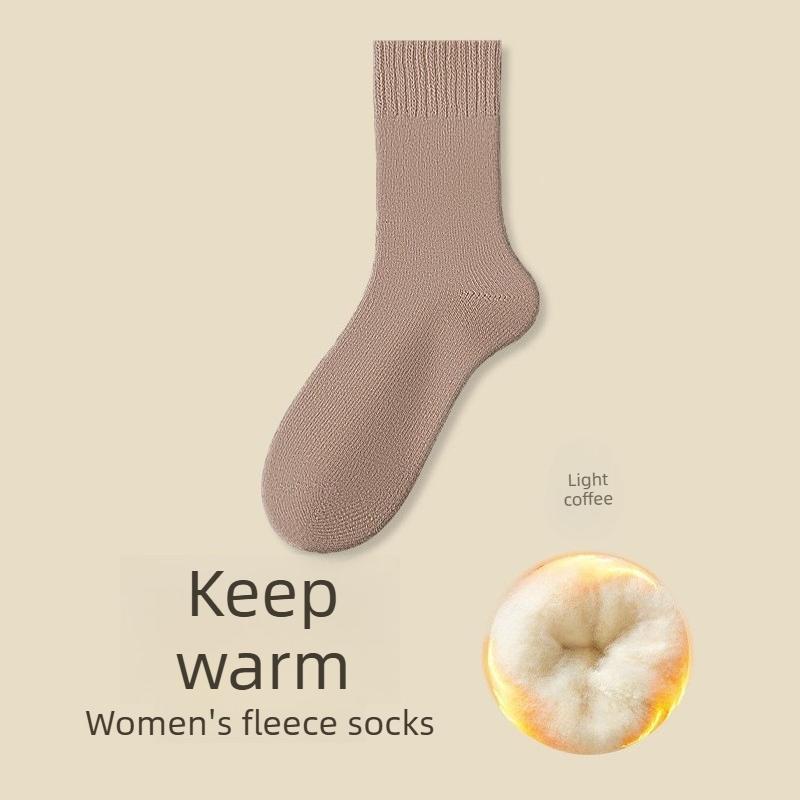 Damen Herbst und Winter Plus Samt Verdickt Warm Hoher Bund Hält Nicht Am Fuß An Schlaf Kaschmir Schlauchsocken
