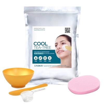 Lindsay Tea Tree Modellering Maske Hudpleiebutikk 1kg + 3 pakker verktøy + rosa svamp, 1 pakke