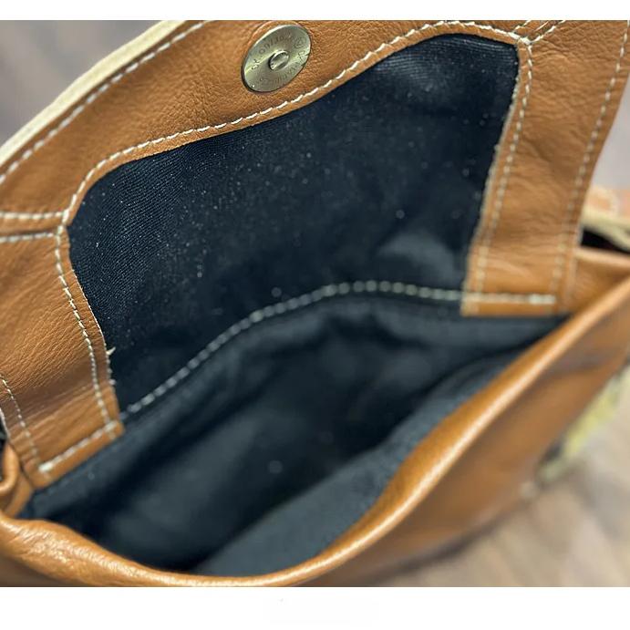 Johnature Retro Genuine Leather Messenger Bag Versatile Lightweight Women Small Bag Commuter Shoulder Crossbody Bags