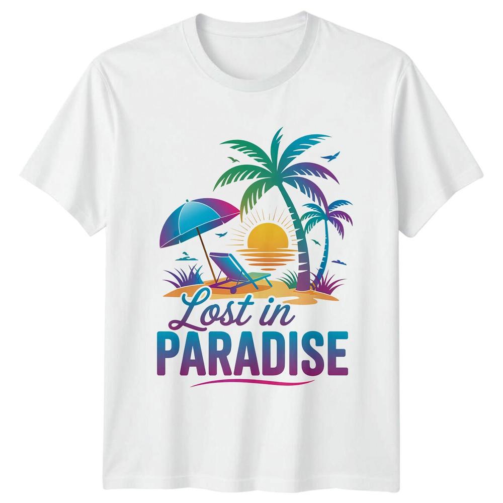 Lost In Paradise Beach Vacation Travel Unisexs TShirt Unisexs Graphic Tee Unisex S