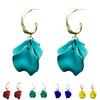 1 Pair Pendant Earrings Sweet Exquisite Piercing Rose Petal Hoop Earrings for Daily Life