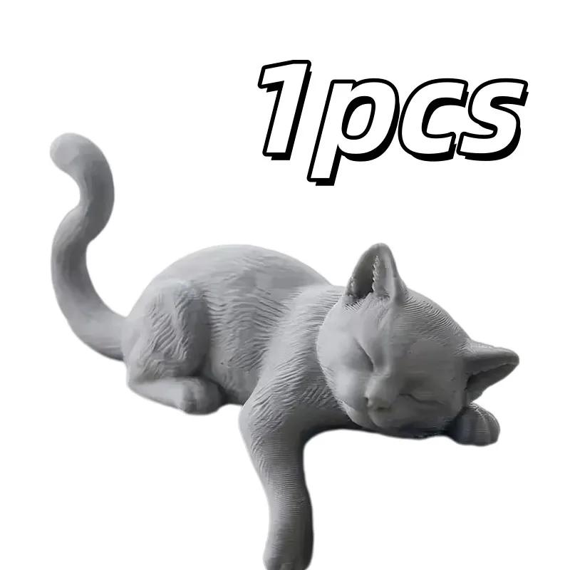 3D Printed Lazy Cat Monitor Topper Sleeping Cat Desk Ornament Cute Desktop Shelf Decor Cat Lover Gift
