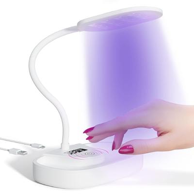 LED Nail Lamp 12W Rechargeable Portable Gooseneck Lamp Quicky Dry Gel Nail Light Portable Flash Cure LED Nail Light for Gel Nail