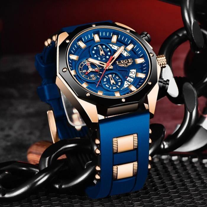 Watch - LIGE - QUIN1520 - Chronograph - Silicone - Sport - Blue