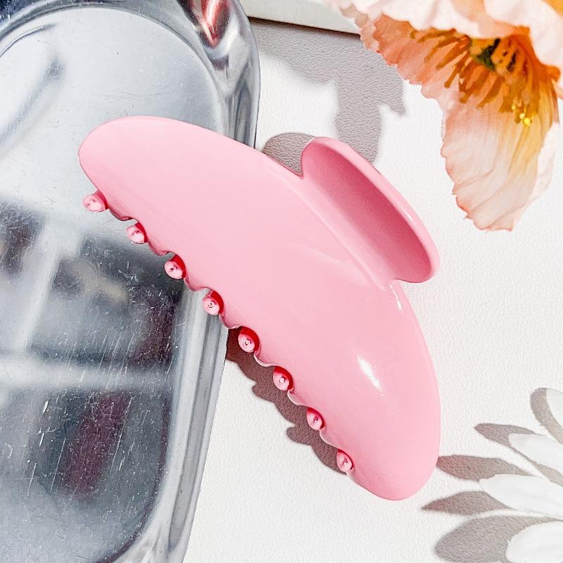 Super Fairy-like Girl Semi-round Shark Clip Pink Back of The Head Hair Clip and Hair Accessory