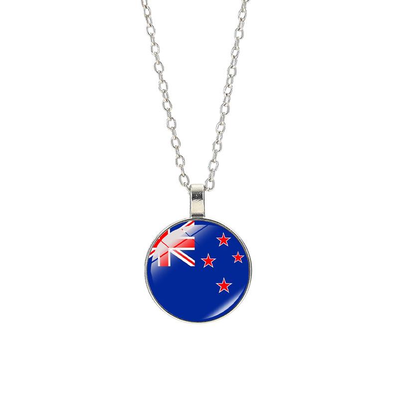 World Cup Top 32 National Flag Necklace - Football Pendant for Men & Women