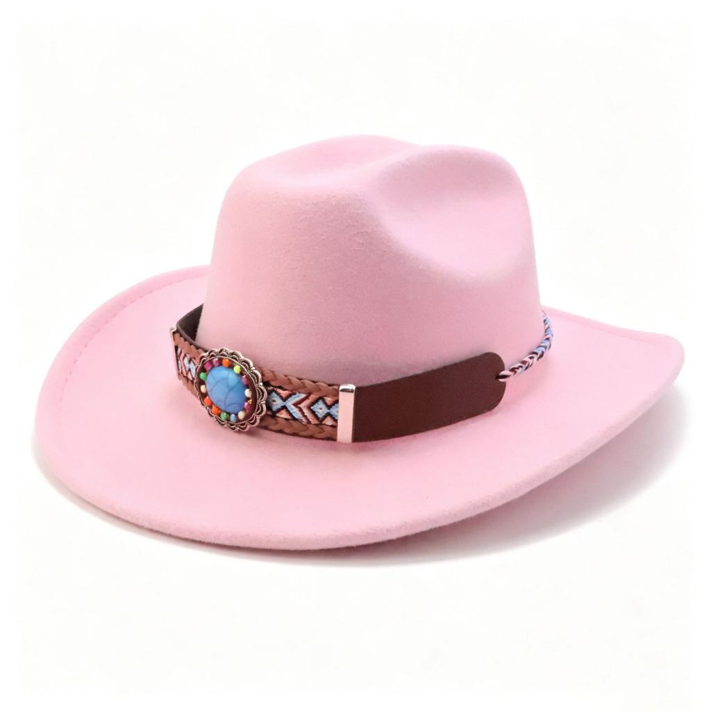 Europe and the United States hot-selling western cowboy hat national style design sense accessories cowboy hat solid color versatile word top cowboy