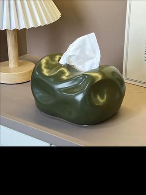 Concavo-convex Ceramic Tissue Box Desktop Decoration Creative Tissue Storage Box Modern Napkin Tissue Holder Home Decoration