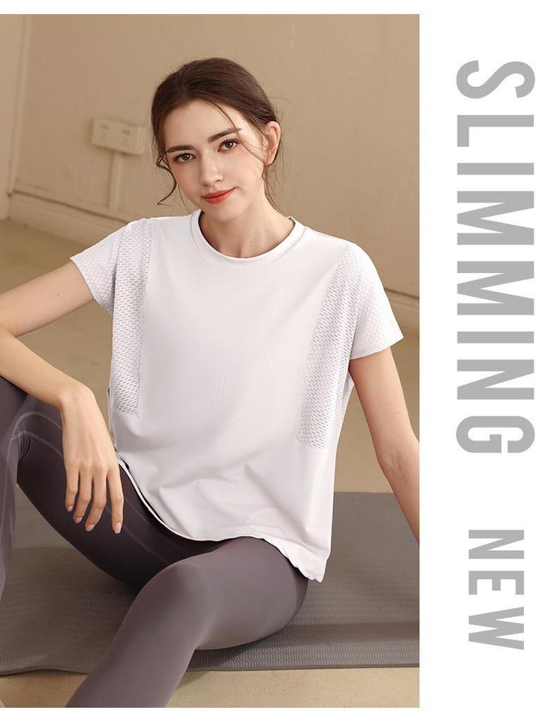 Damen Sommer Mesh Einsatz Schnelltrocknendes Fitness Top