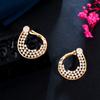 Trendy Retro Brass Electroplated 18K Gold Micro-Inlaid Zircon Earrings, Earrings, Ear Buckles.