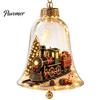 Christmas Gift for Family Friends 3D Bell Ornament, Winter Scene Clear Decoration with Santa Snowman Reindeer Decorative Spheres Angel Tree