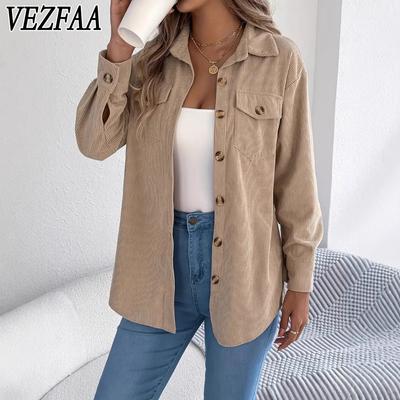 Damenmode, lässig, Frühling und Herbst, einfarbig, langärmelig, Polo-Ausschnitt, Blusen und Hemden