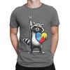 aAutism Racoon Rock On Tism Unisex Unisex Kids Funny Graphic 100 Cotton TShirt aAutism Racoon Tops Tees For Unisex