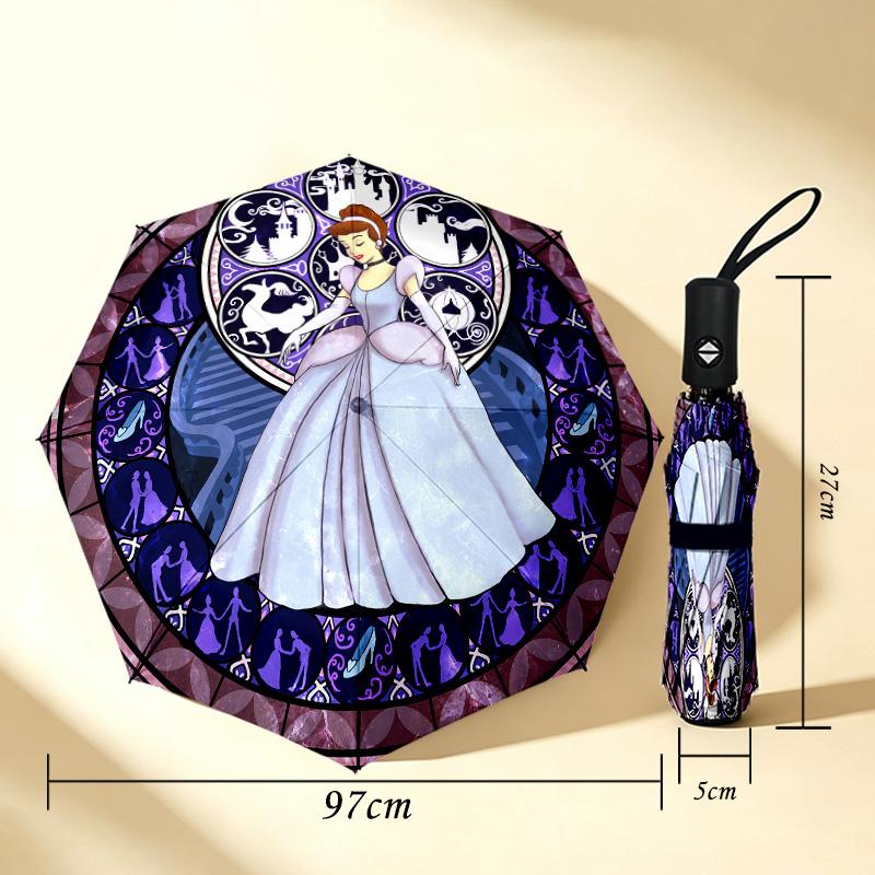Glass Princess 8 Ribs 3Fold Black Glue Uv Protection Umbrella Sun Protection Rainproof Compact Folding Umbrella For Travel Daily Use C923158
