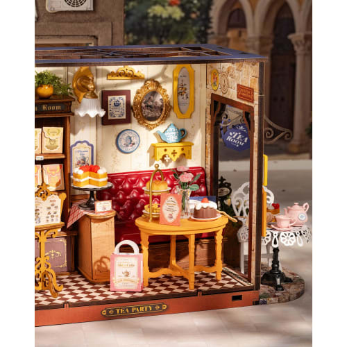 ROBOTIME Miniature House Dollhouse Kit, DIY Handmade Assembly Model House Wooden Puzzle Woodcraft Interior Decor Time-Killing Relaxing Hobby for Kids