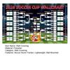 Voetbal Wandkaart Poster, Knock-out Schema En Finale Volg Wandvlag, Herbruikbare Waterdichte Polyester Wandtapijt voor Wedstrijdresultaten Registratie