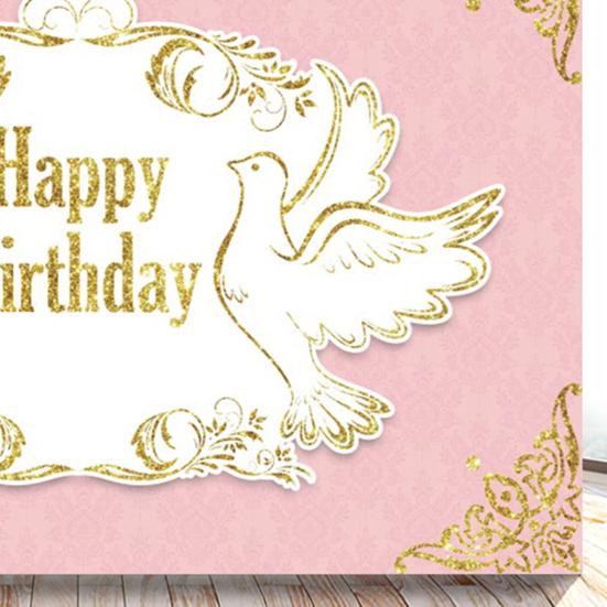 Background Cloth Add Atmosphere Hanging Shiny Printing Decorative Romantic Photograph Prop Pink Flower Print Different Style Birthday Party Backdrop