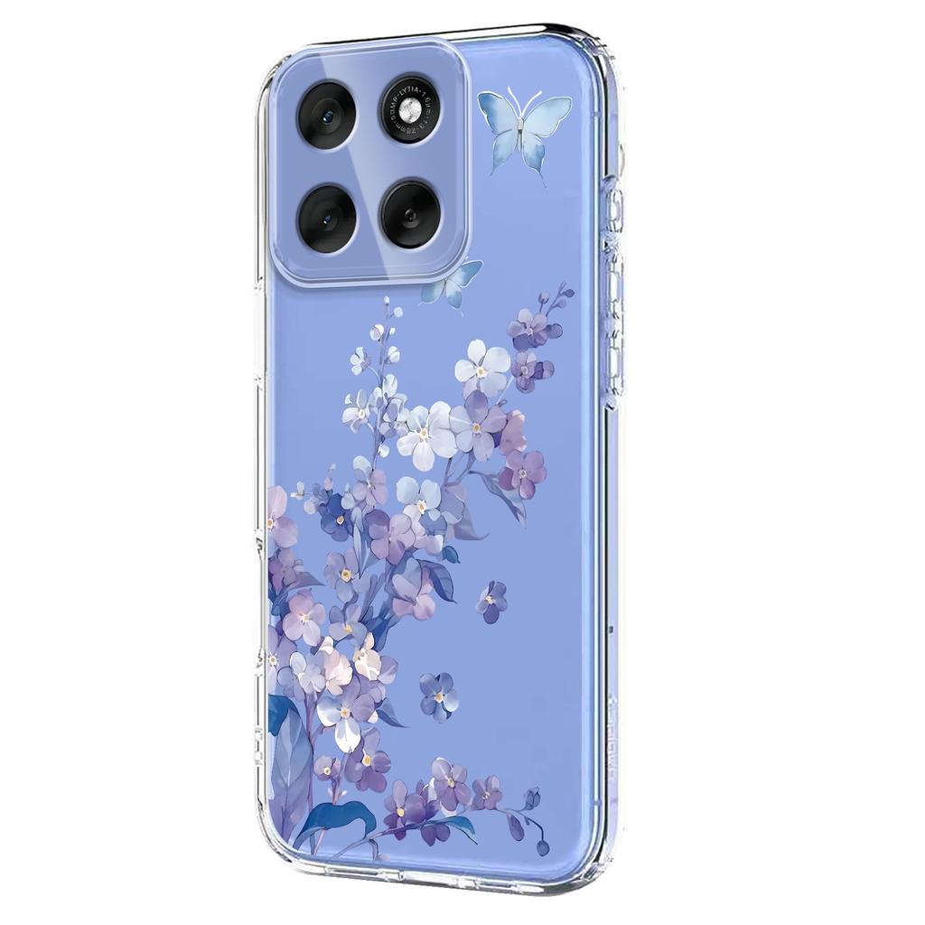 For Motorola Moto G86 5G Case Butterfly Floral Pattern Printing TPU Phone Back Cover