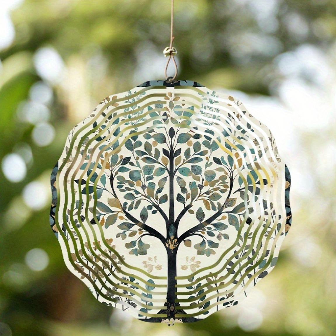 

Metal Wind Spinner Garden Decor with Tree Leaf Design 360 Degree Rotating Hook for Patio Yard Lawn Outdoor Decoration No Electricity Needed 01A